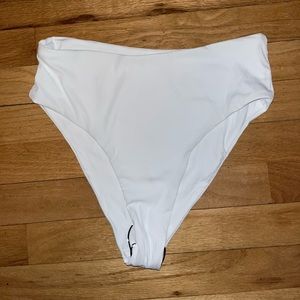 High-waisted white bikini bottom size medium